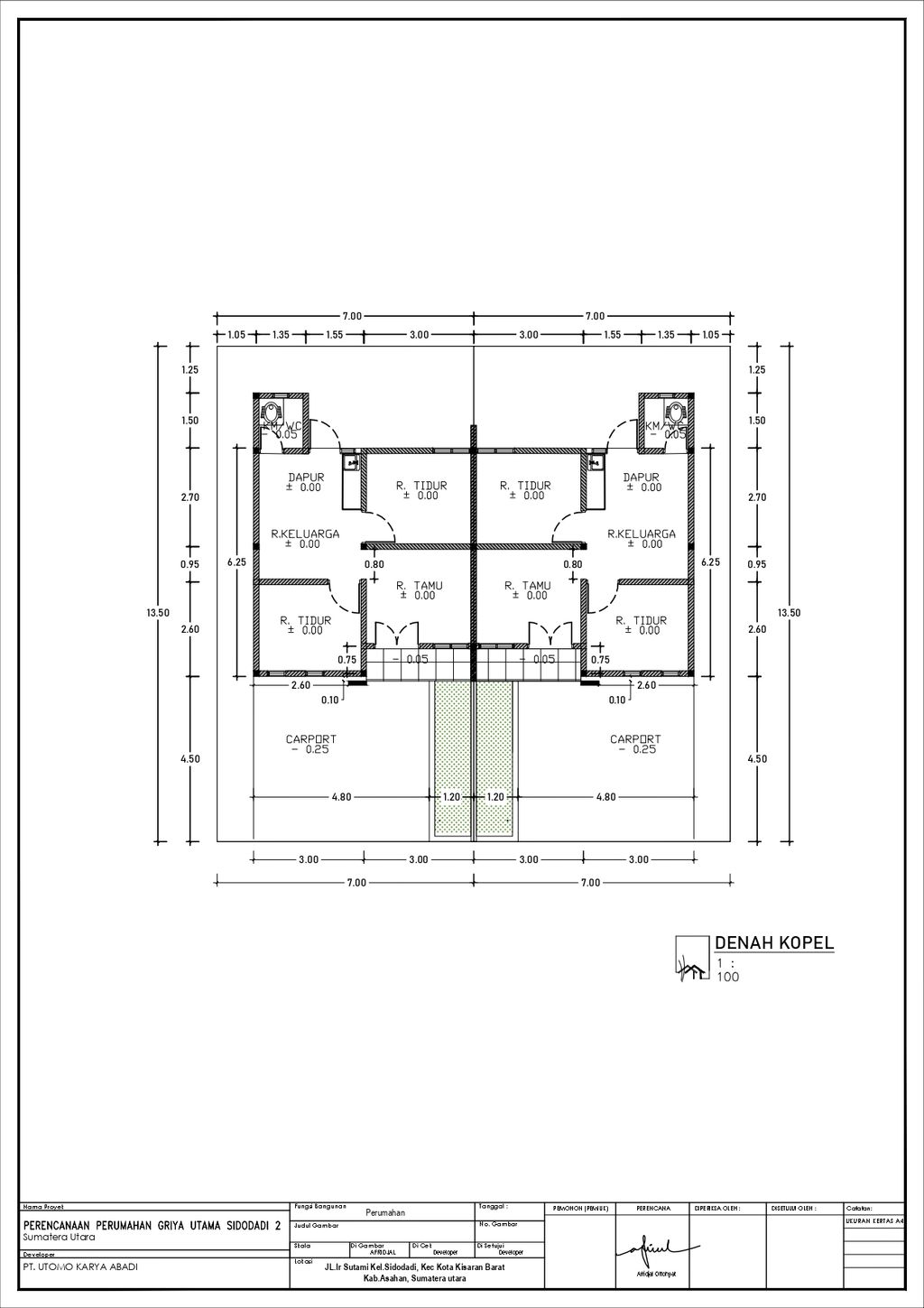 foto denah rumah tipe 36/90 perumahan Griya Utama Sidodadi 2