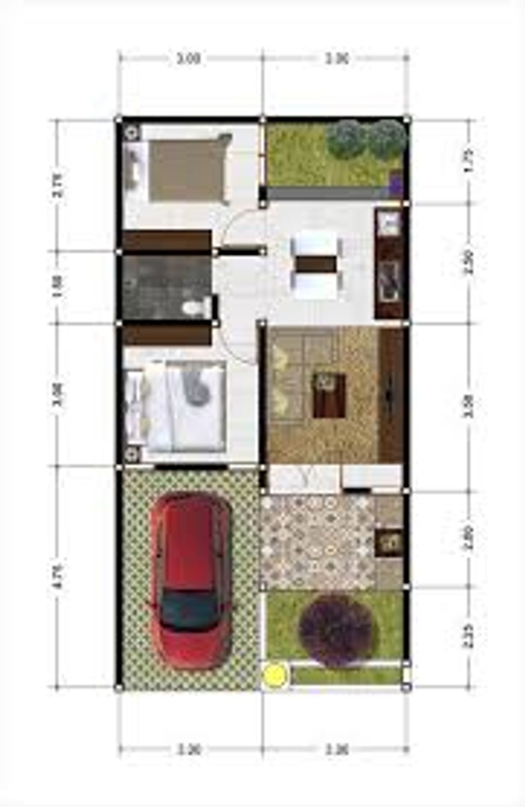 foto denah rumah tipe 40 perumahan PALM HILL SCENIC VILLAGE