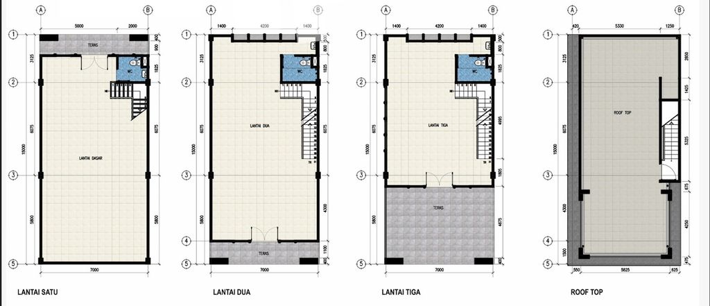 foto denah rumah tipe 3,5 lantai hoek (Blok D_E) perumahan Kiara Artha Park Business Center