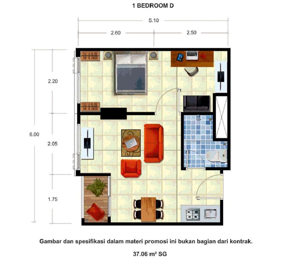 foto tampak rumah tipe 1 Bedroom D perumahan Taman Melati Yogyakarta @Sinduadi