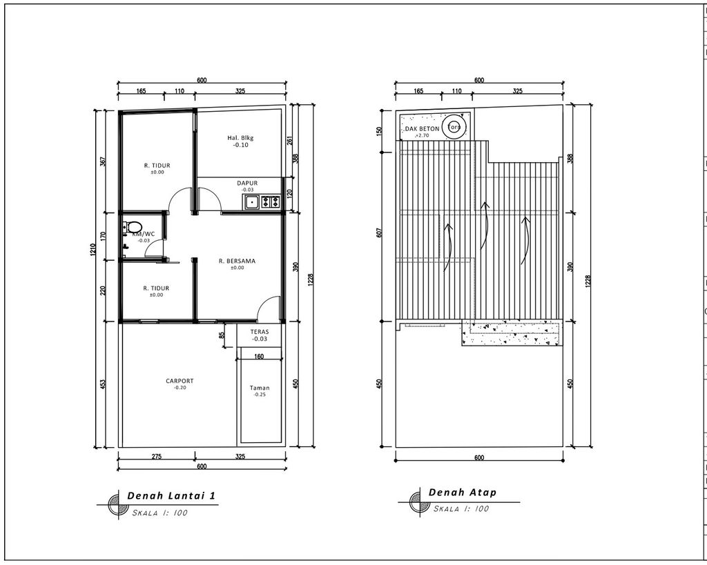 foto denah rumah tipe 36 1 Lantai Landed (340) perumahan G-Land Padalarang Valley