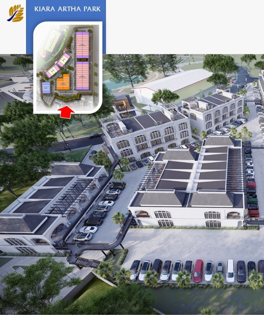 foto tampak rumah tipe 2 lantai standar perumahan Kiara Artha Park Business Center