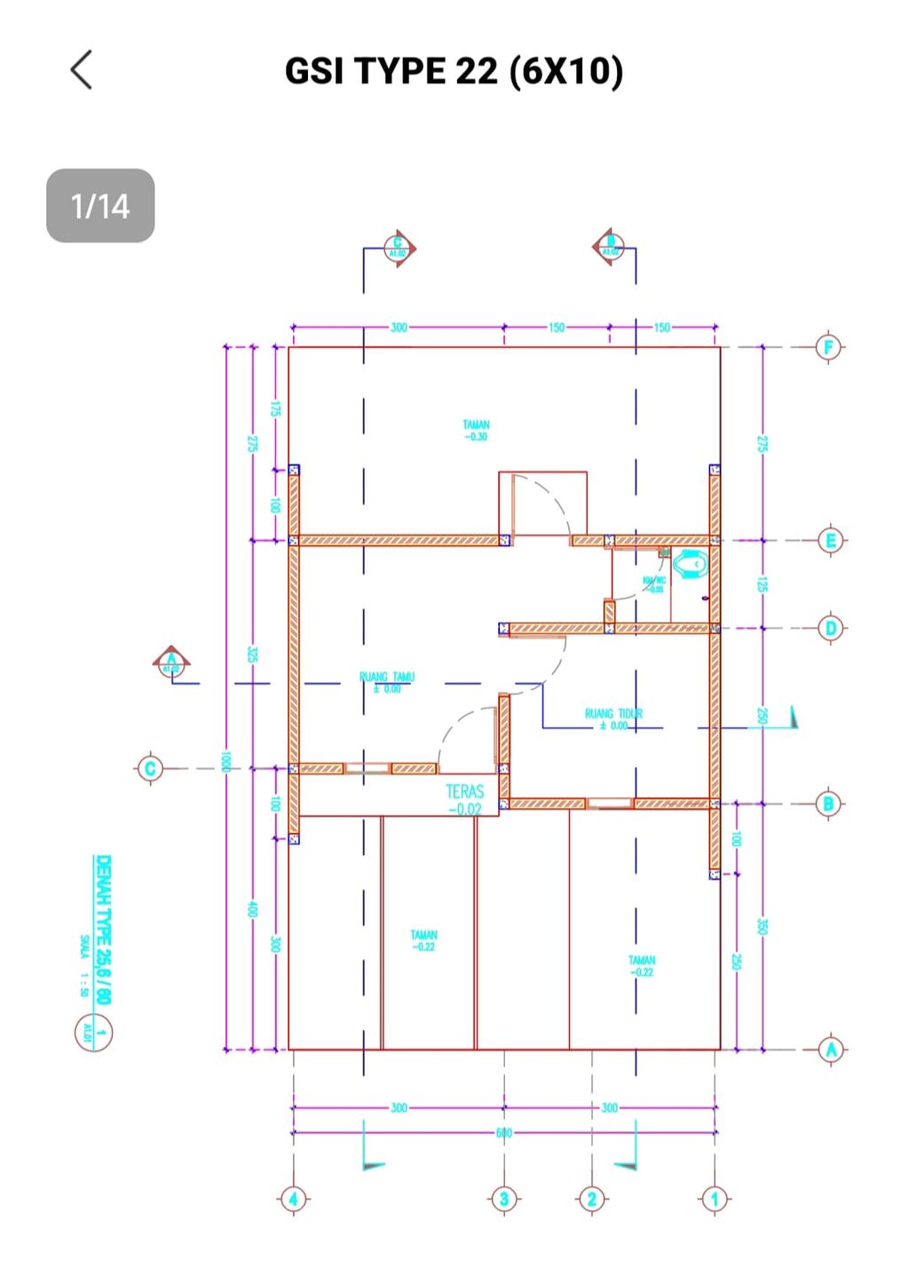 foto denah rumah tipe T.22 perumahan GRIYA SRIMAHI INDAH TAHAP 2