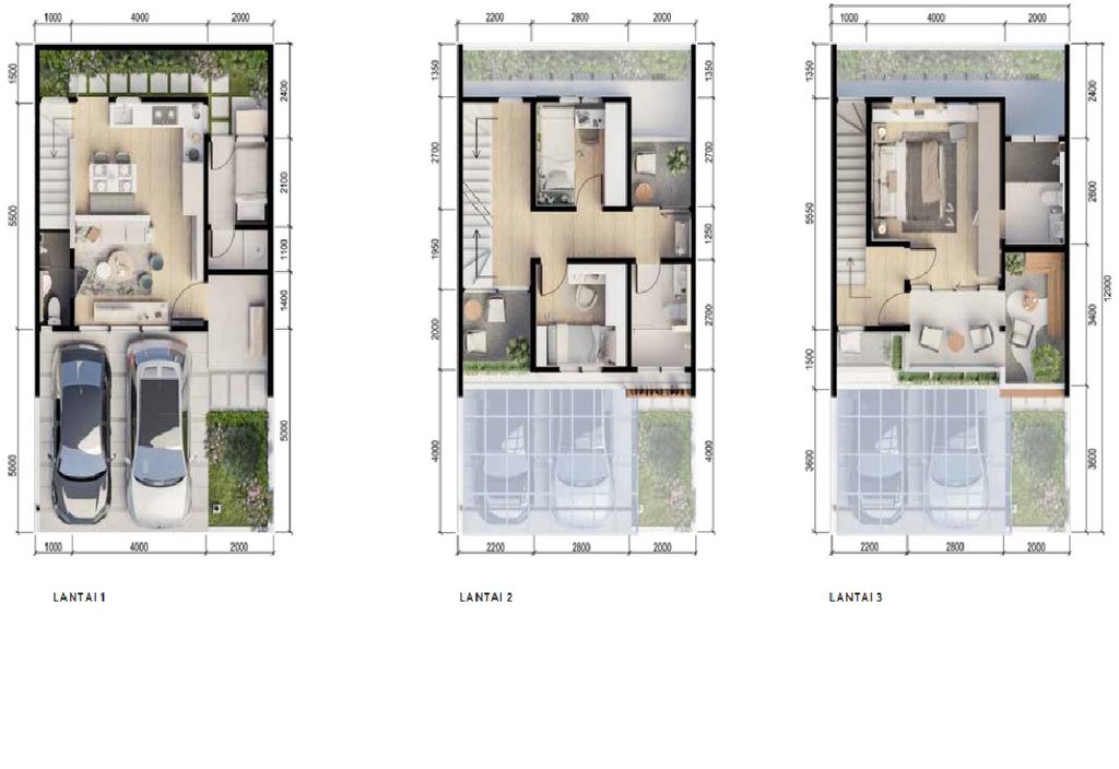 foto denah rumah tipe BASSWOOD perumahan GRIYA IDOLA RESIDENCE TANGERANG