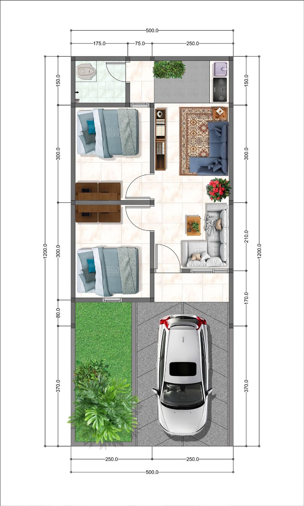foto denah rumah tipe NEW DAHLIA (MAWAR) perumahan BUKIT CILEGON ASRI
