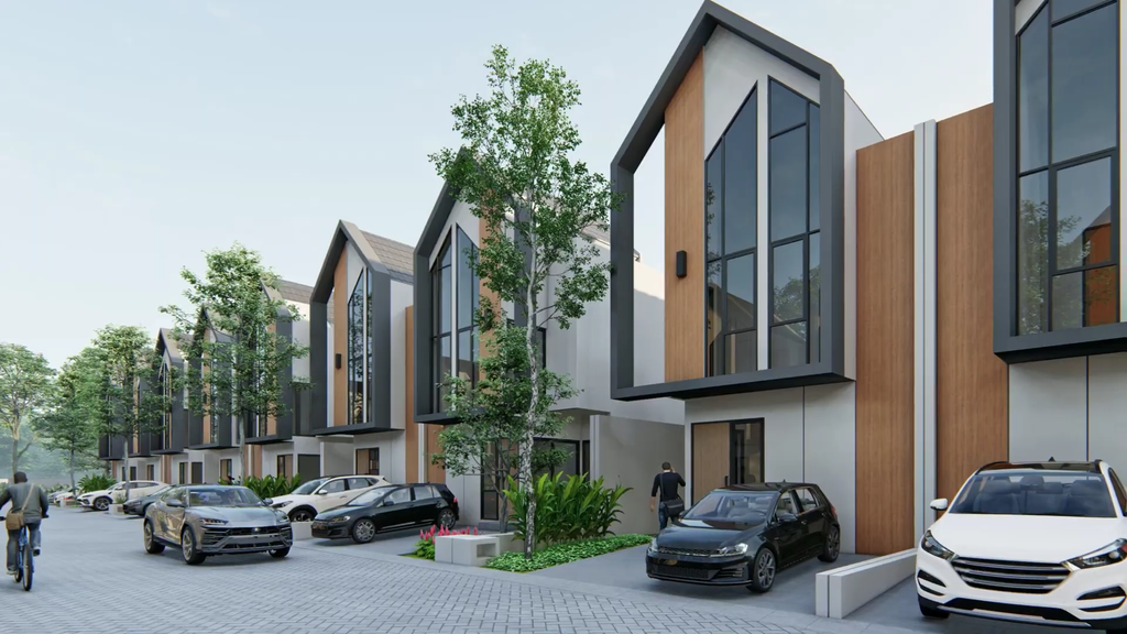 foto tampak rumah tipe FREEYA 80/75 SL I CARPORT KIRI perumahan THE LINNEA - URBAN CAPITAL