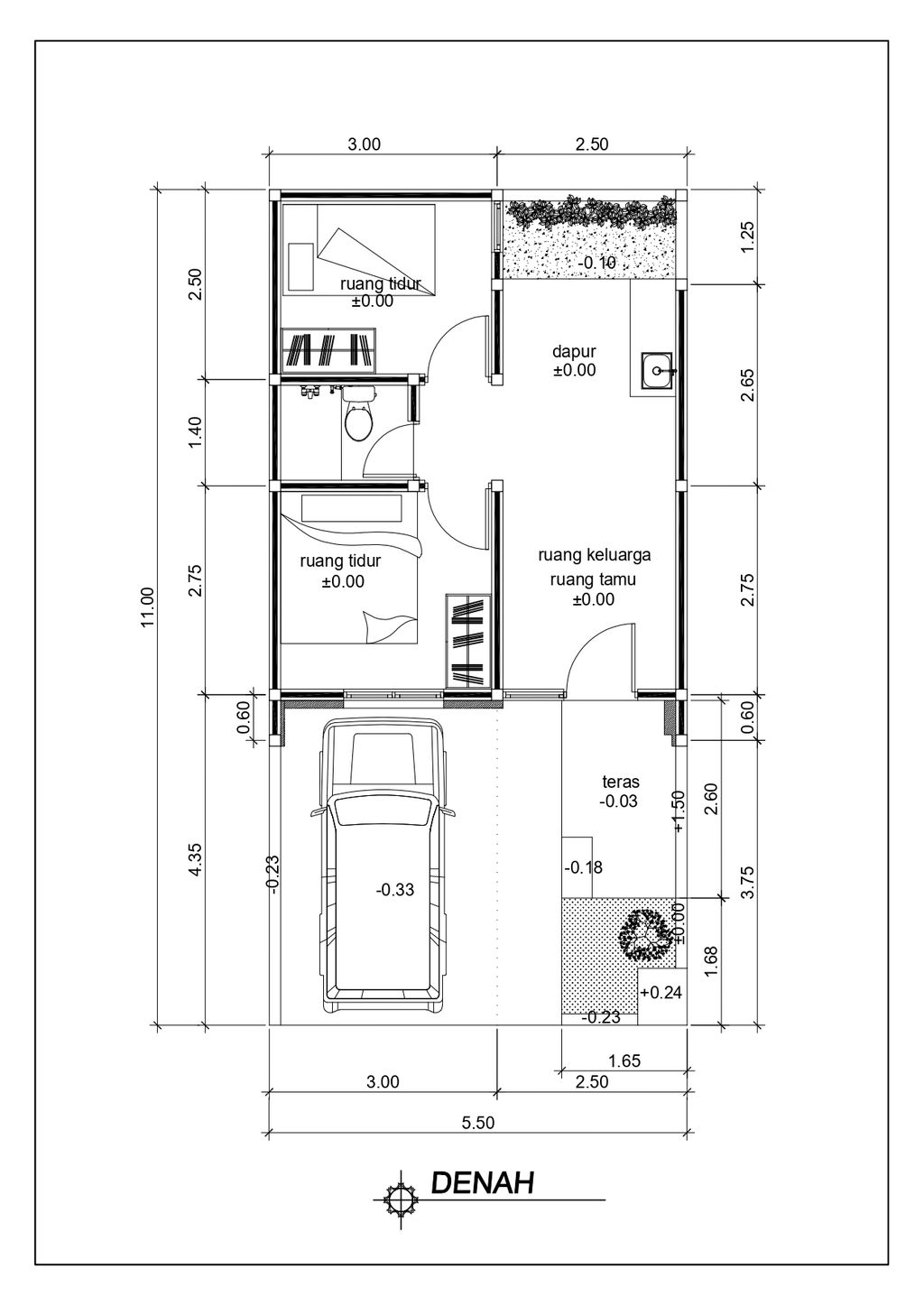 foto denah rumah tipe IONA 35/60 SL VIII CARPORT KIRI perumahan THE LINNEA - URBAN CAPITAL