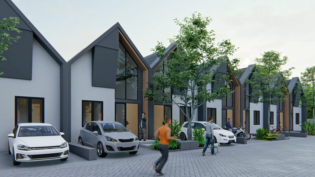 foto tampak rumah tipe FIORELLA 35/60 SL VII CARPORT KANAN perumahan THE LINNEA - URBAN CAPITAL