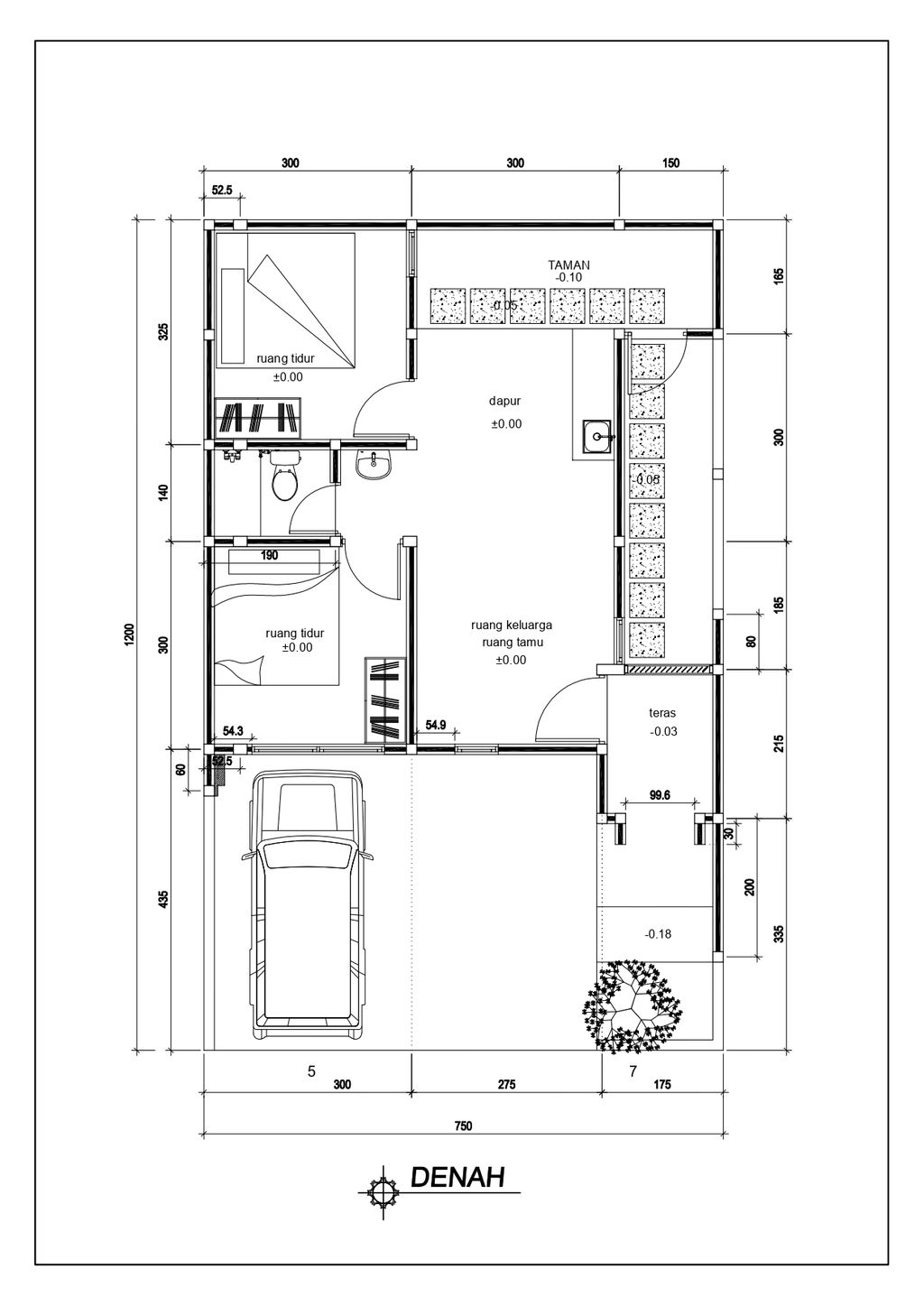 foto denah rumah tipe FILLEA 42/90 SL II CARPORT KIRI perumahan THE LINNEA - URBAN CAPITAL