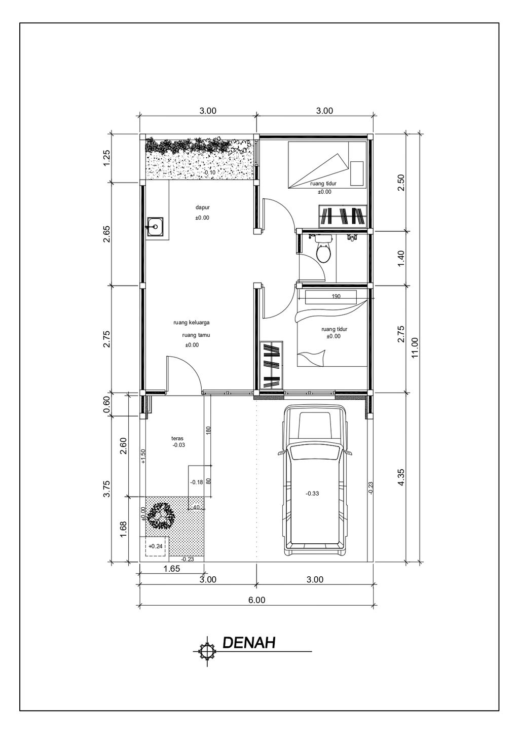 foto denah rumah tipe FIORELLA 38/66 SL VII CARPORT KANAN perumahan THE LINNEA - URBAN CAPITAL