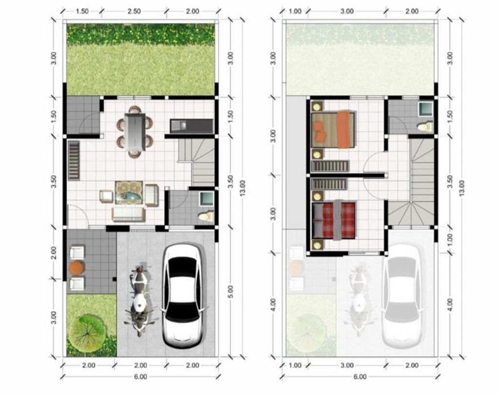 foto denah rumah tipe Rosewood perumahan ARFA GREEN CLUSTER
