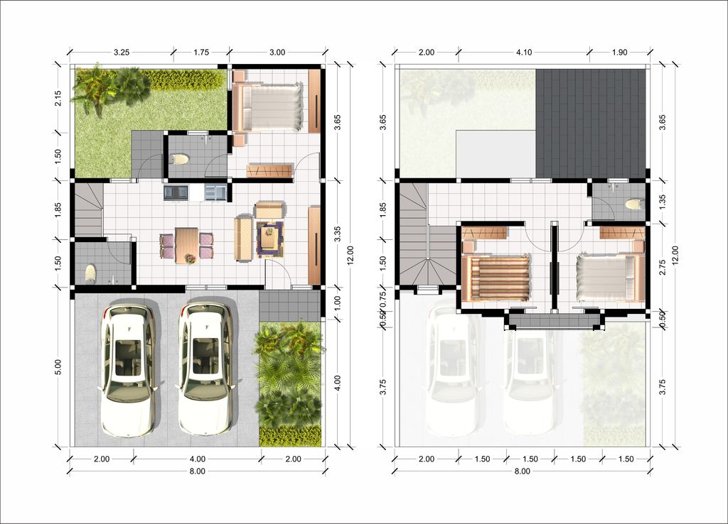 foto denah rumah tipe Lavender perumahan The Quality Riverside
