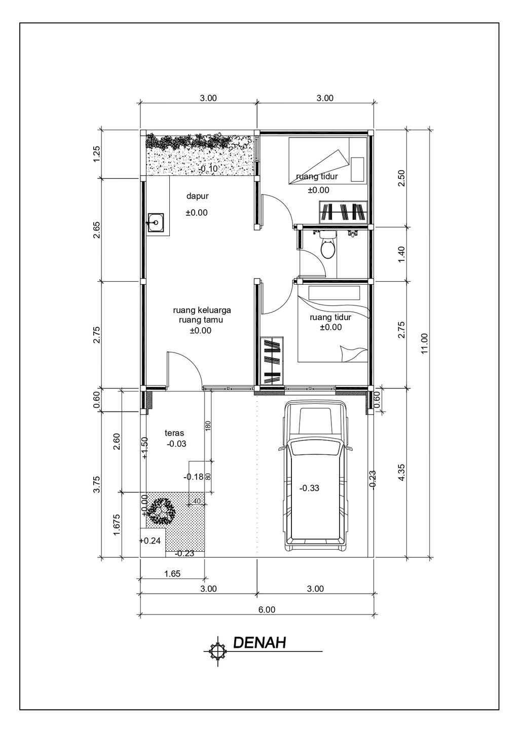 foto denah rumah tipe FIORELLA 38/66 SL VI CARPORT KANAN perumahan THE LINNEA - URBAN CAPITAL