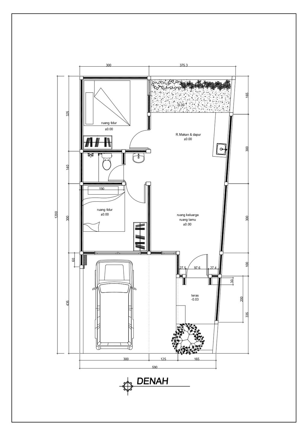 foto denah rumah tipe FILLEA 42/77 SL II NO.27 CARPORT KIRI perumahan THE LINNEA - URBAN CAPITAL
