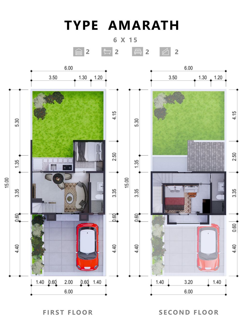foto denah rumah tipe Amaranth D5 perumahan Banjar Mukti Residence