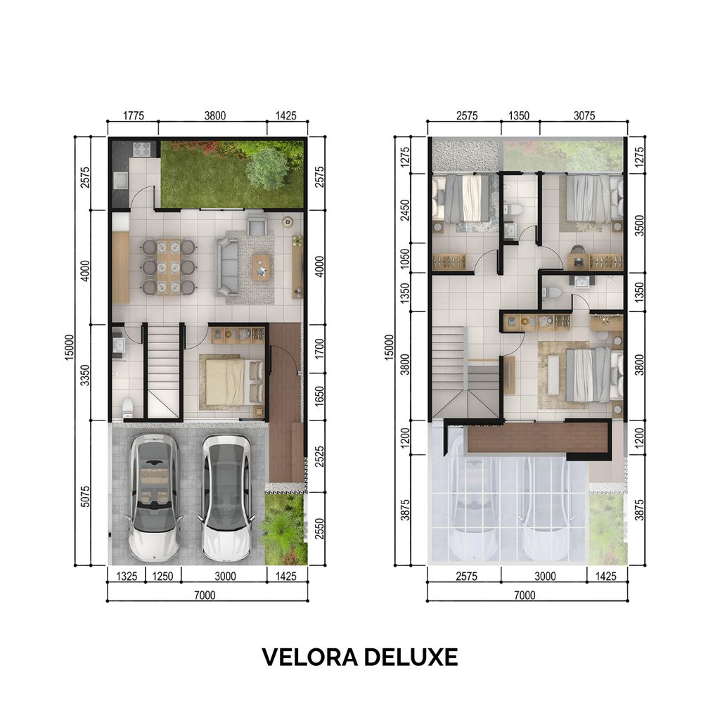 foto denah rumah tipe Velora Deluxe perumahan CITRALAND THE GREENLAKE SURABAYA