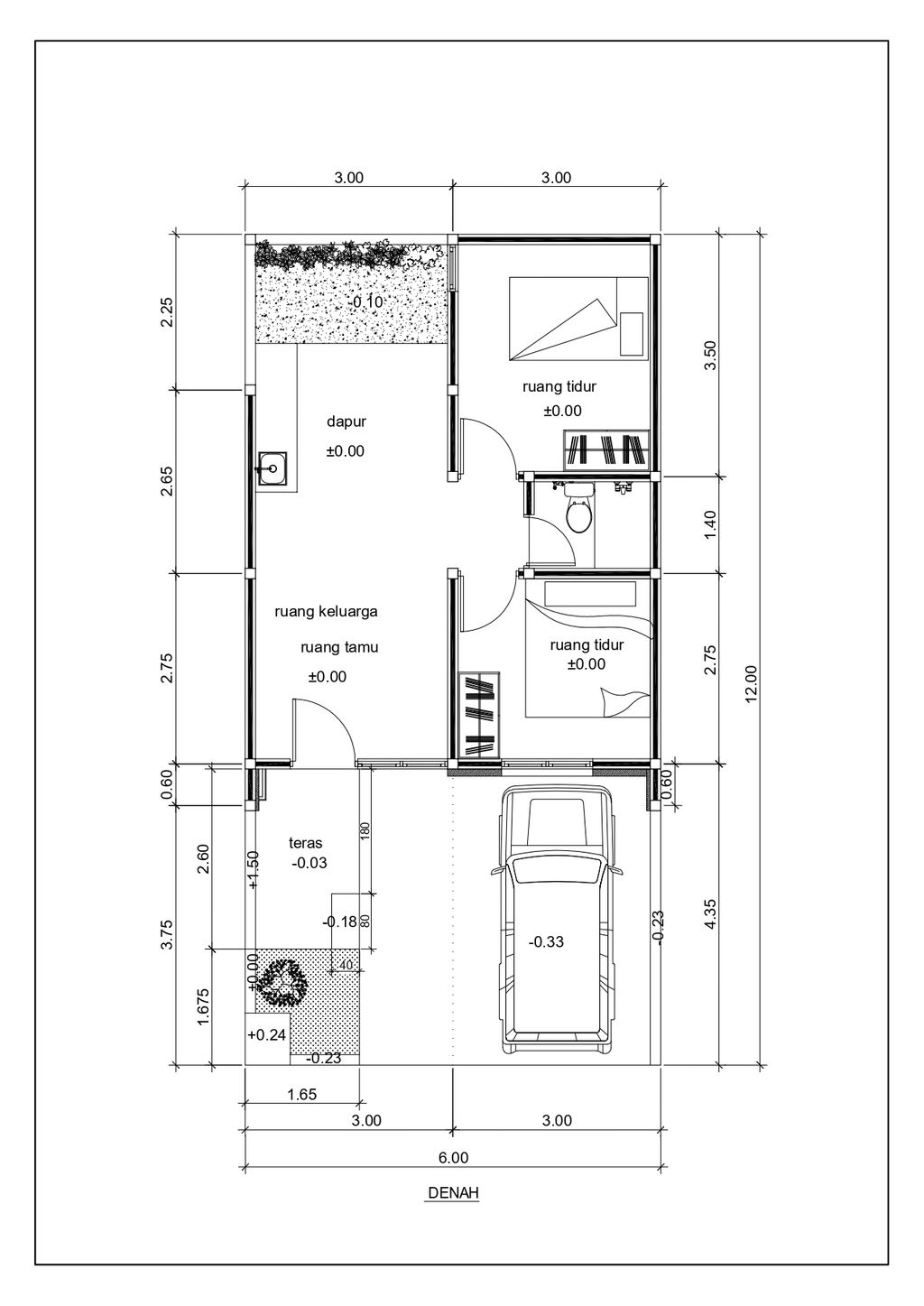 foto denah rumah tipe FIORELLA 38/72 SL VI CARPORT KANAN perumahan THE LINNEA - URBAN CAPITAL