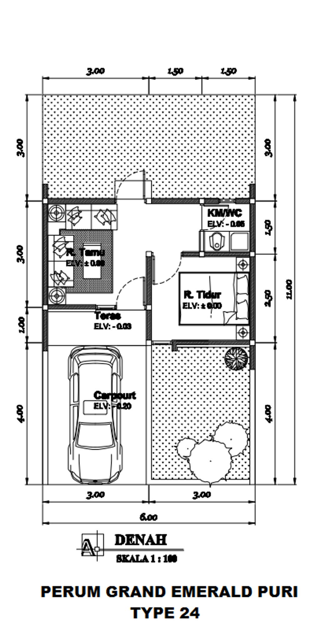 foto denah rumah tipe 24/76 (subsidi) perumahan GRAND EMERALD PURI
