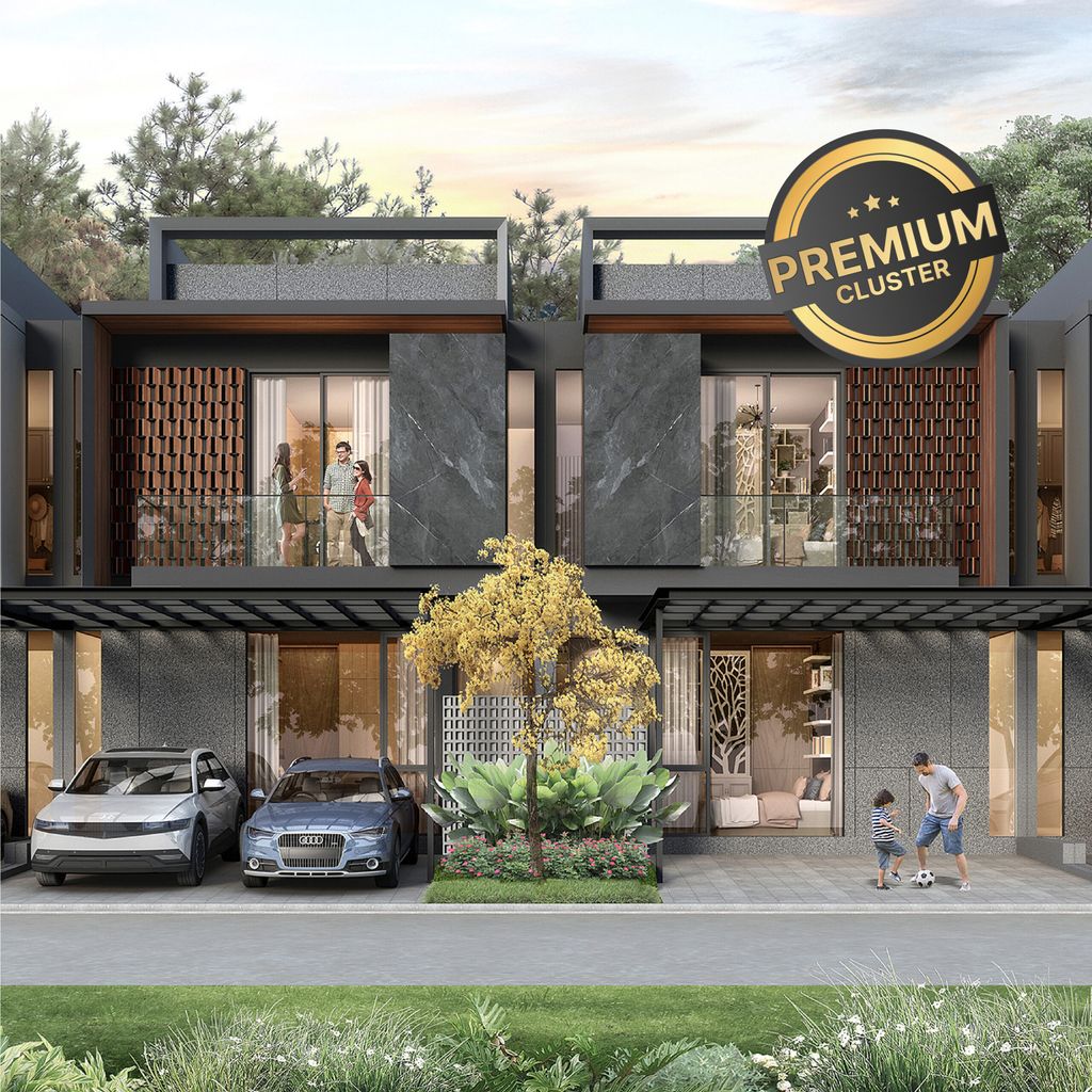 foto tampak rumah tipe Velora Deluxe perumahan CITRALAND THE GREENLAKE SURABAYA