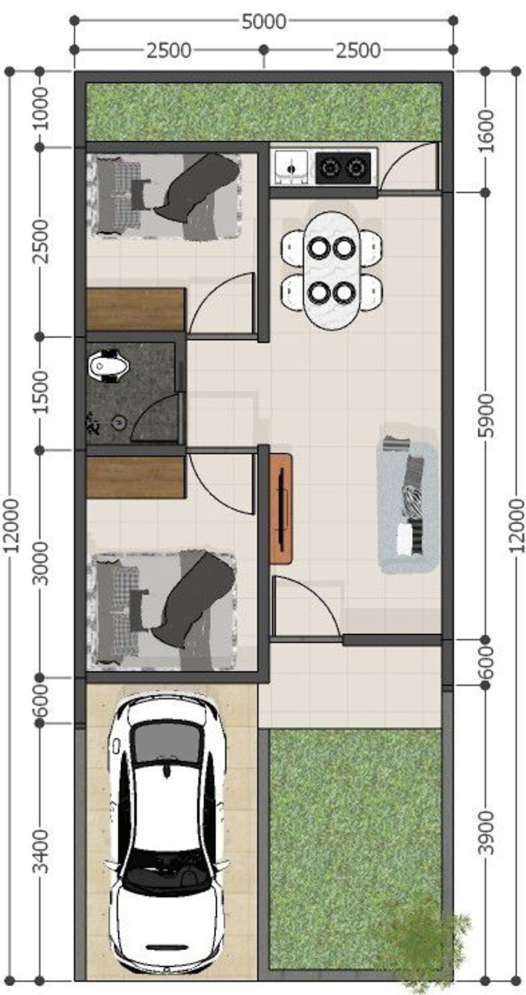 foto denah rumah tipe SPINEL A J.03 (58) perumahan GRAND PESONA