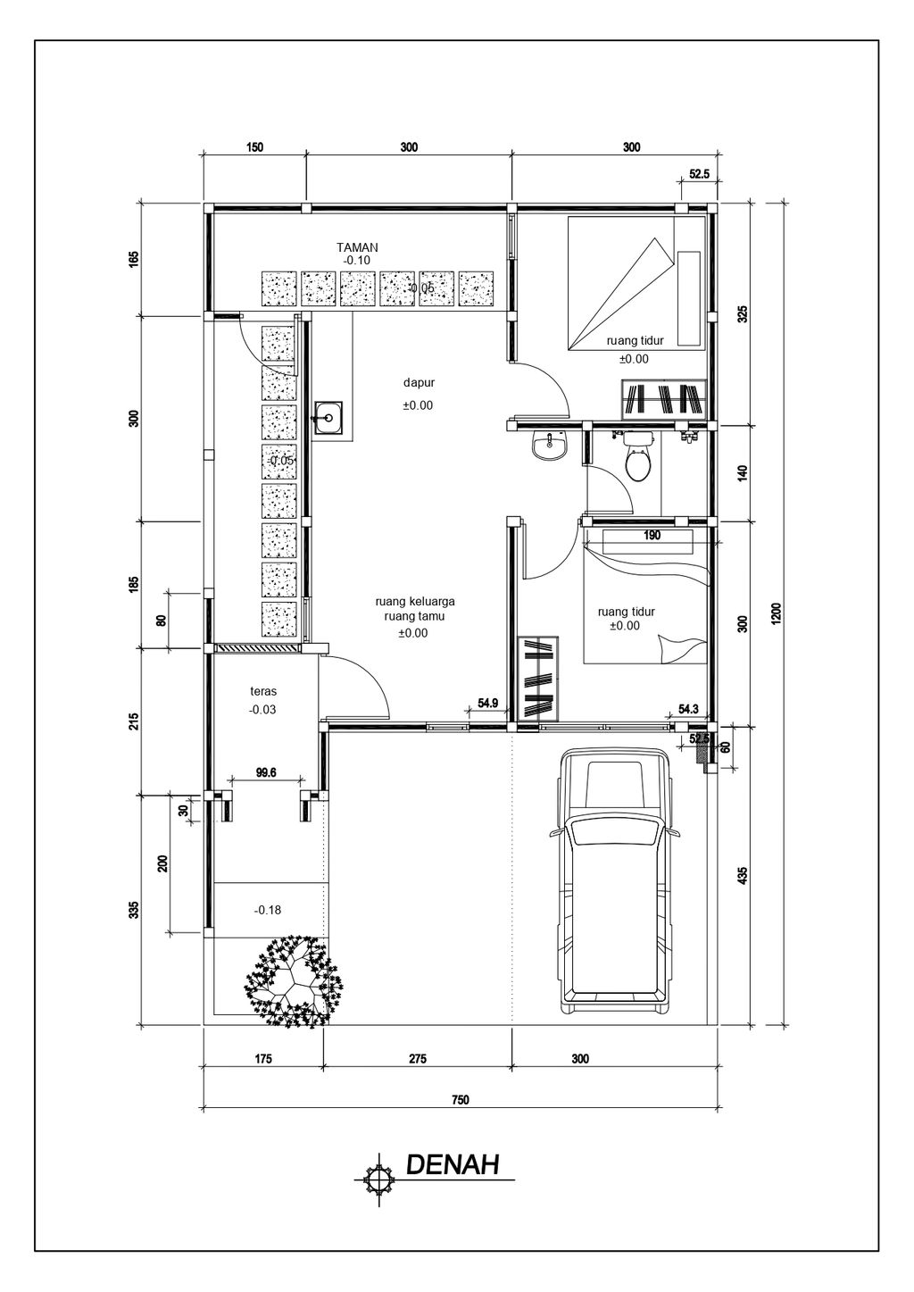 foto denah rumah tipe FILLEA 42/90 SL II CARPORT KANAN perumahan THE LINNEA - URBAN CAPITAL