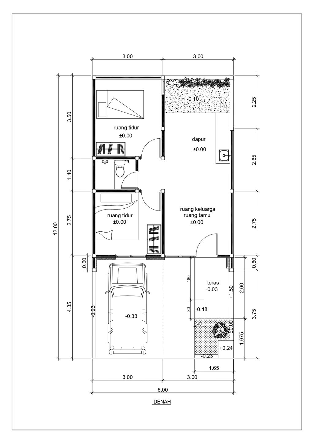 foto denah rumah tipe FIORELLA 38/72 SL VI CARPORT KIRI perumahan THE LINNEA - URBAN CAPITAL