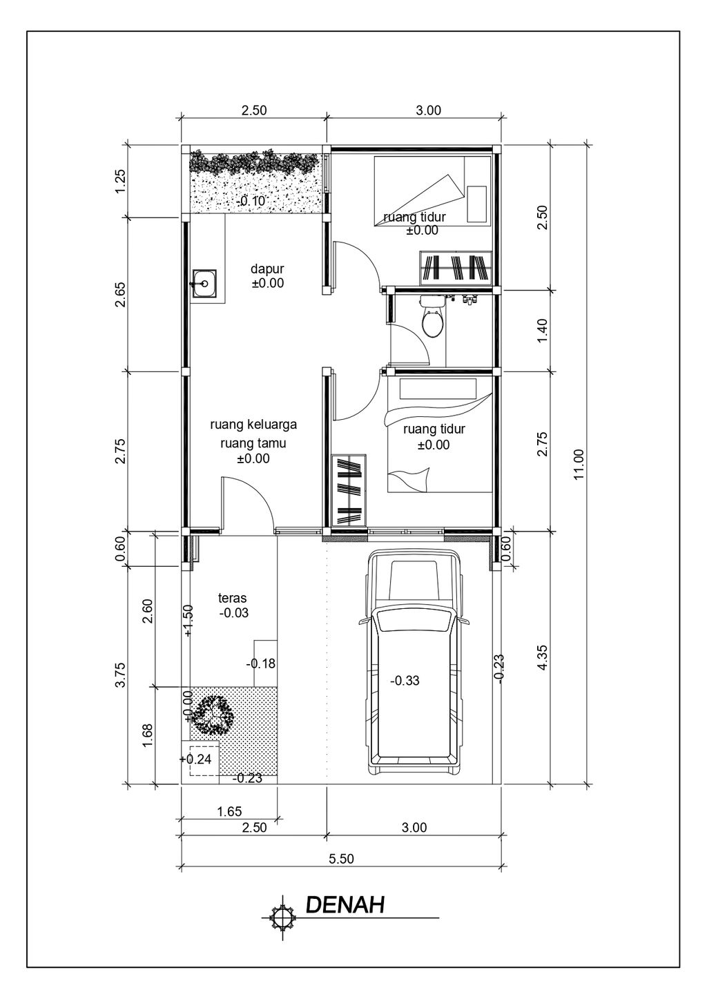 foto denah rumah tipe IONA 35/60 SL VIII CARPORT KANAN perumahan THE LINNEA - URBAN CAPITAL