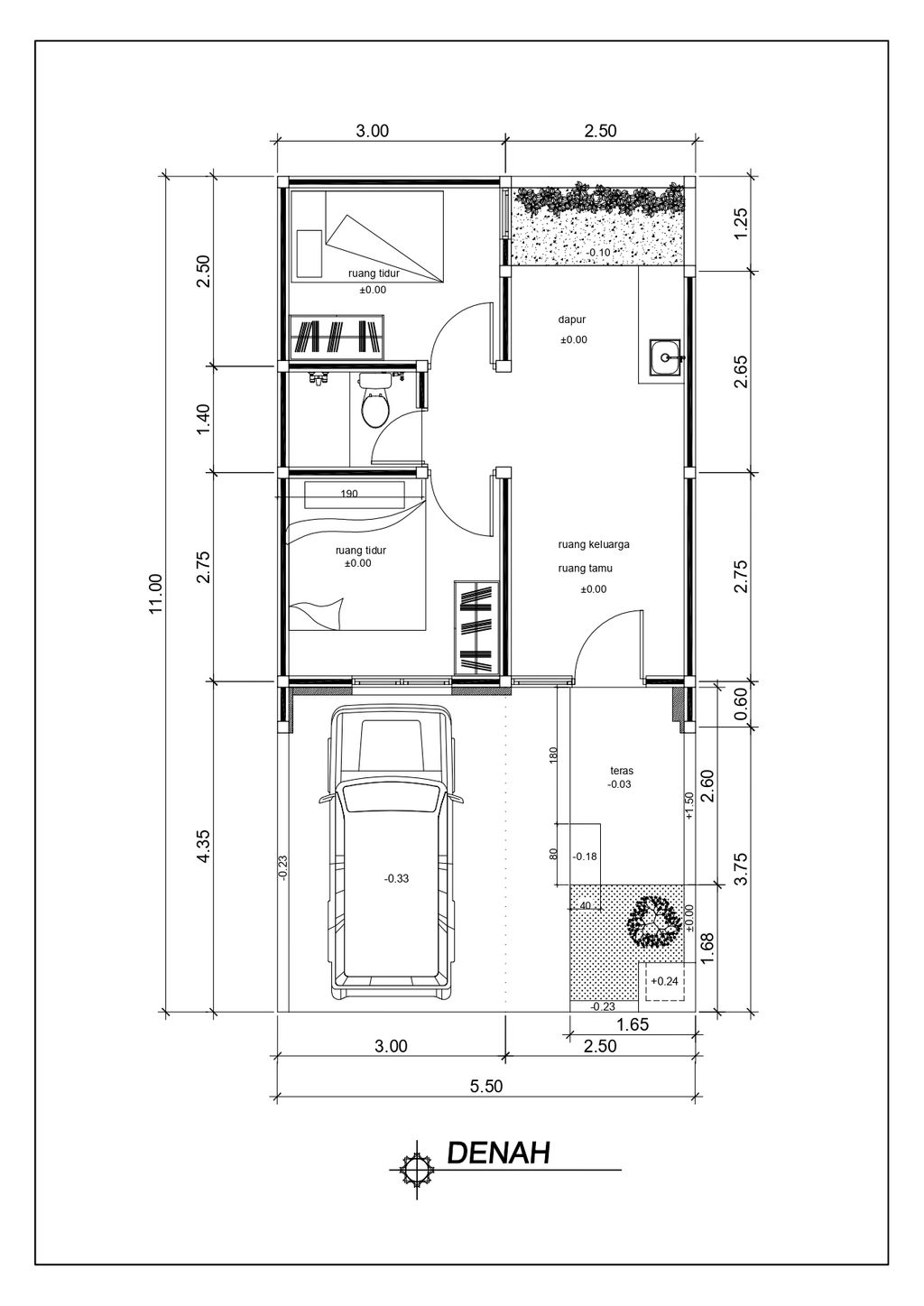 foto denah rumah tipe FIORELLA 35/60 SL VII CARPORT KIRI perumahan THE LINNEA - URBAN CAPITAL