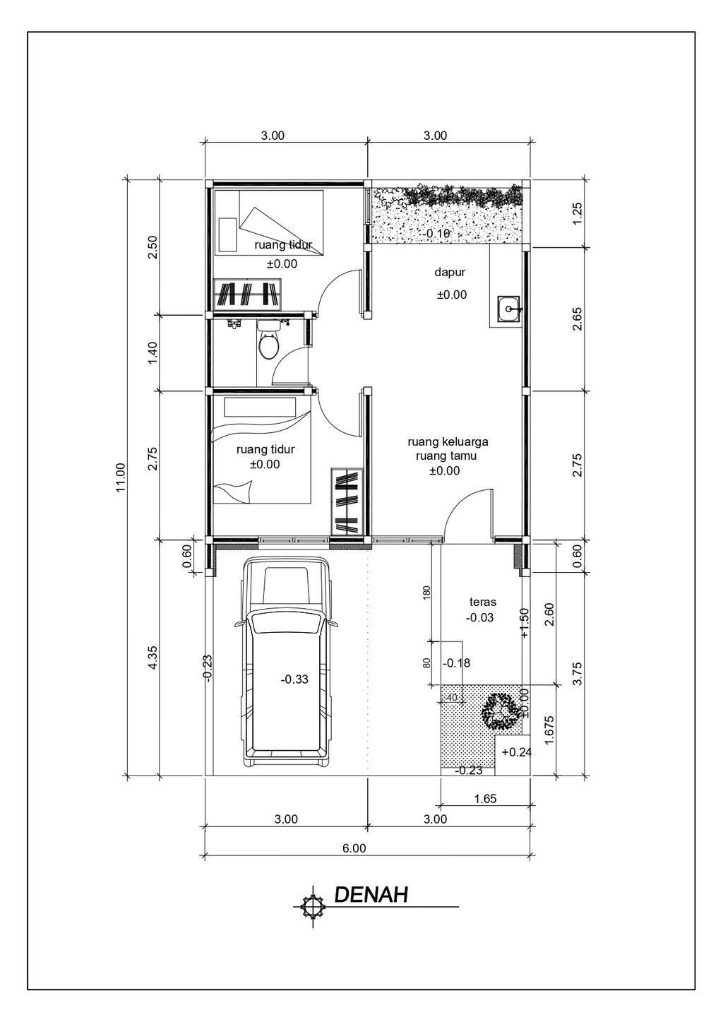 foto denah rumah tipe FIORELLA 38/66 SL VI CARPORT KIRI perumahan THE LINNEA - URBAN CAPITAL