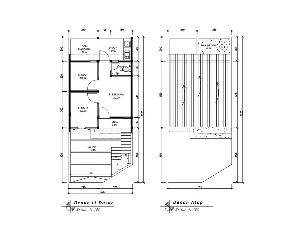 foto denah rumah tipe 30 1 Lantai Kontur 3m (303) perumahan G-Land Padalarang Valley