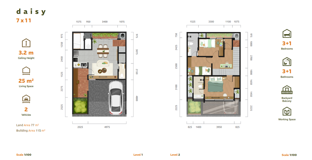 foto denah rumah tipe Daisy perumahan Wovendream House