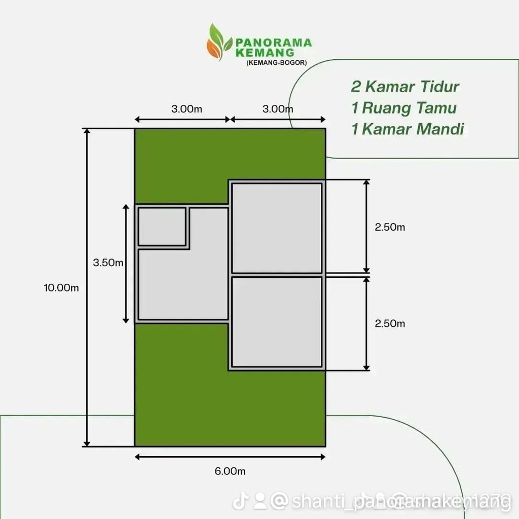 foto denah rumah tipe ZAMRUD perumahan PANORAMA KEMANG