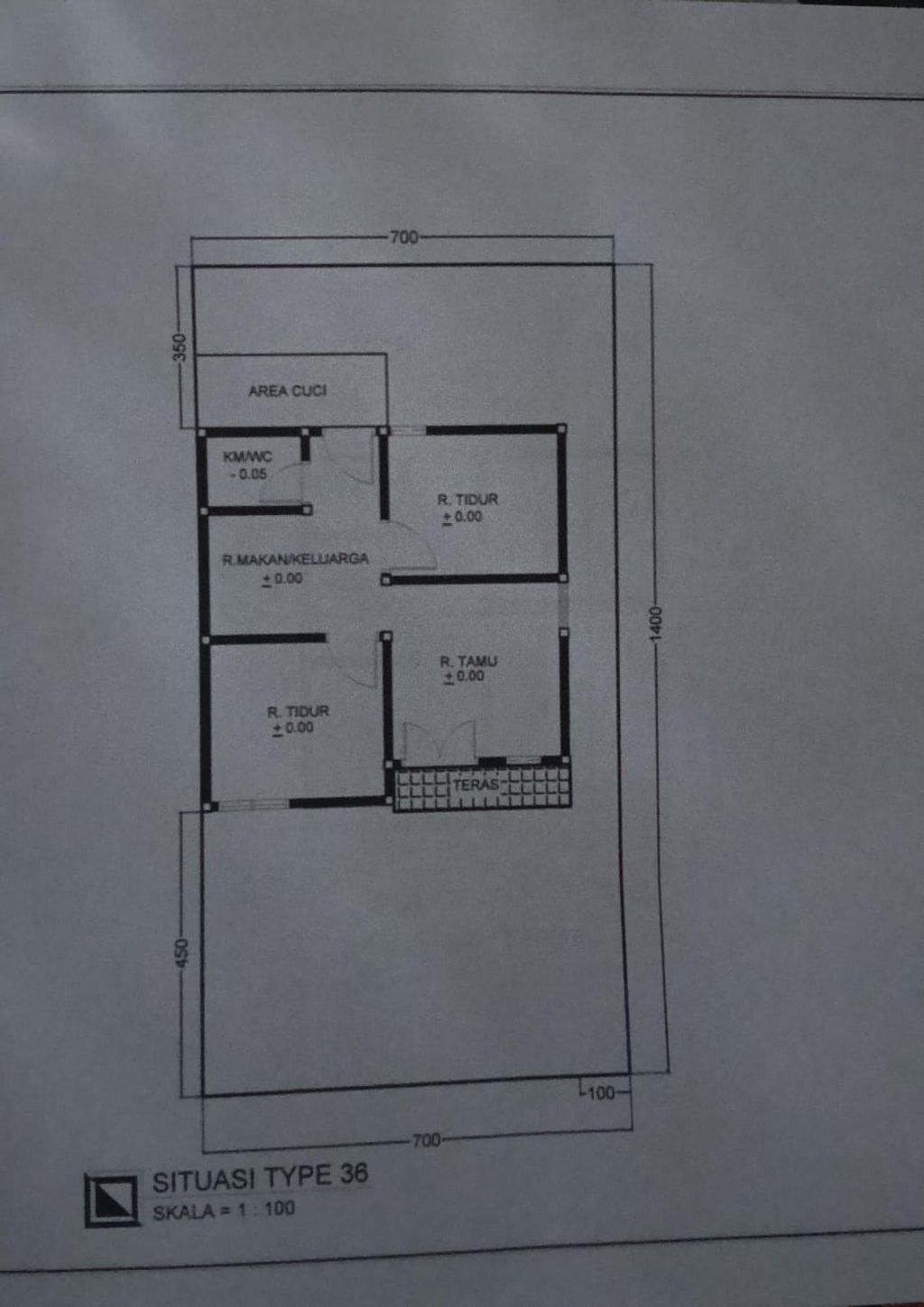 foto denah rumah tipe 36 perumahan MLP BLOK L TAHAP II