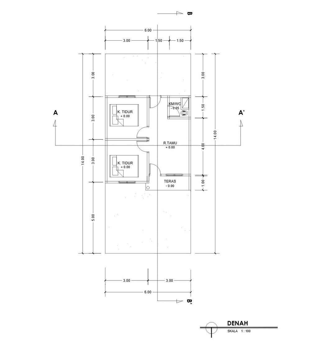 foto denah rumah tipe 36 perumahan Dimensi Marihat