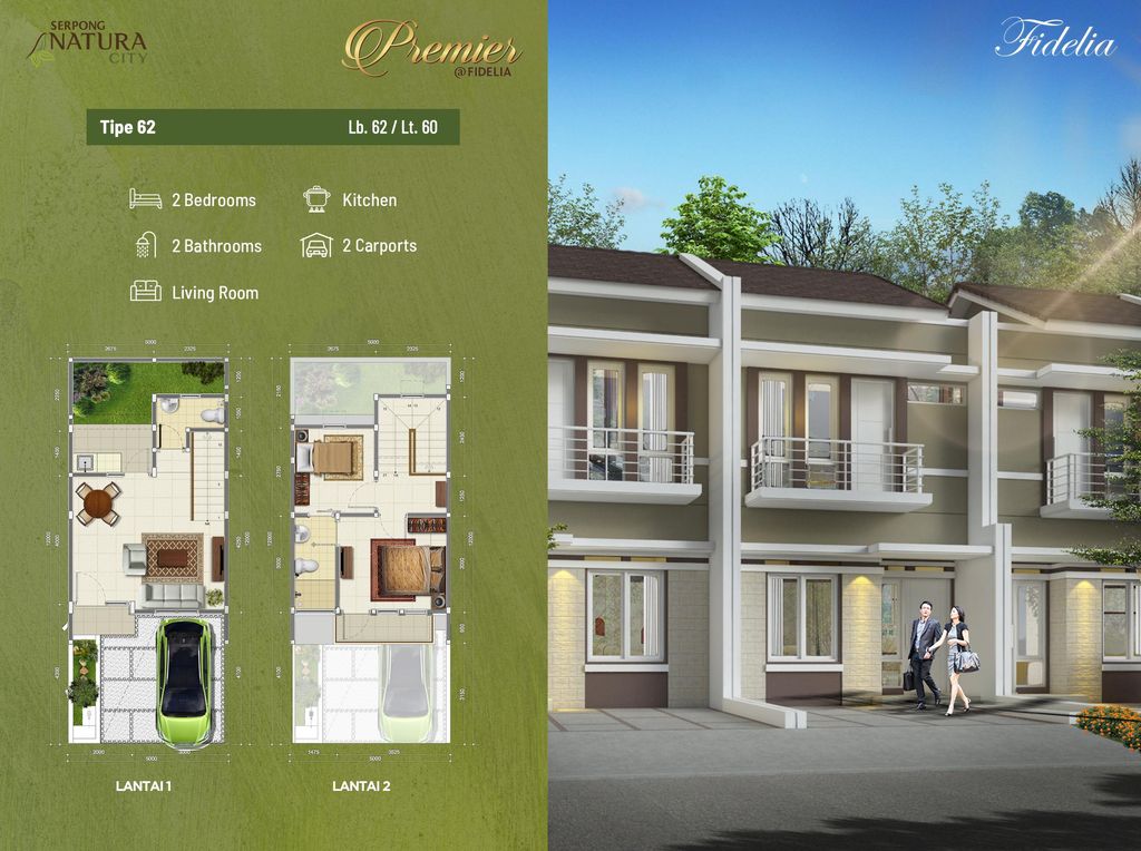 foto denah rumah tipe NF1-0068 perumahan SERPONG NATURA CITY