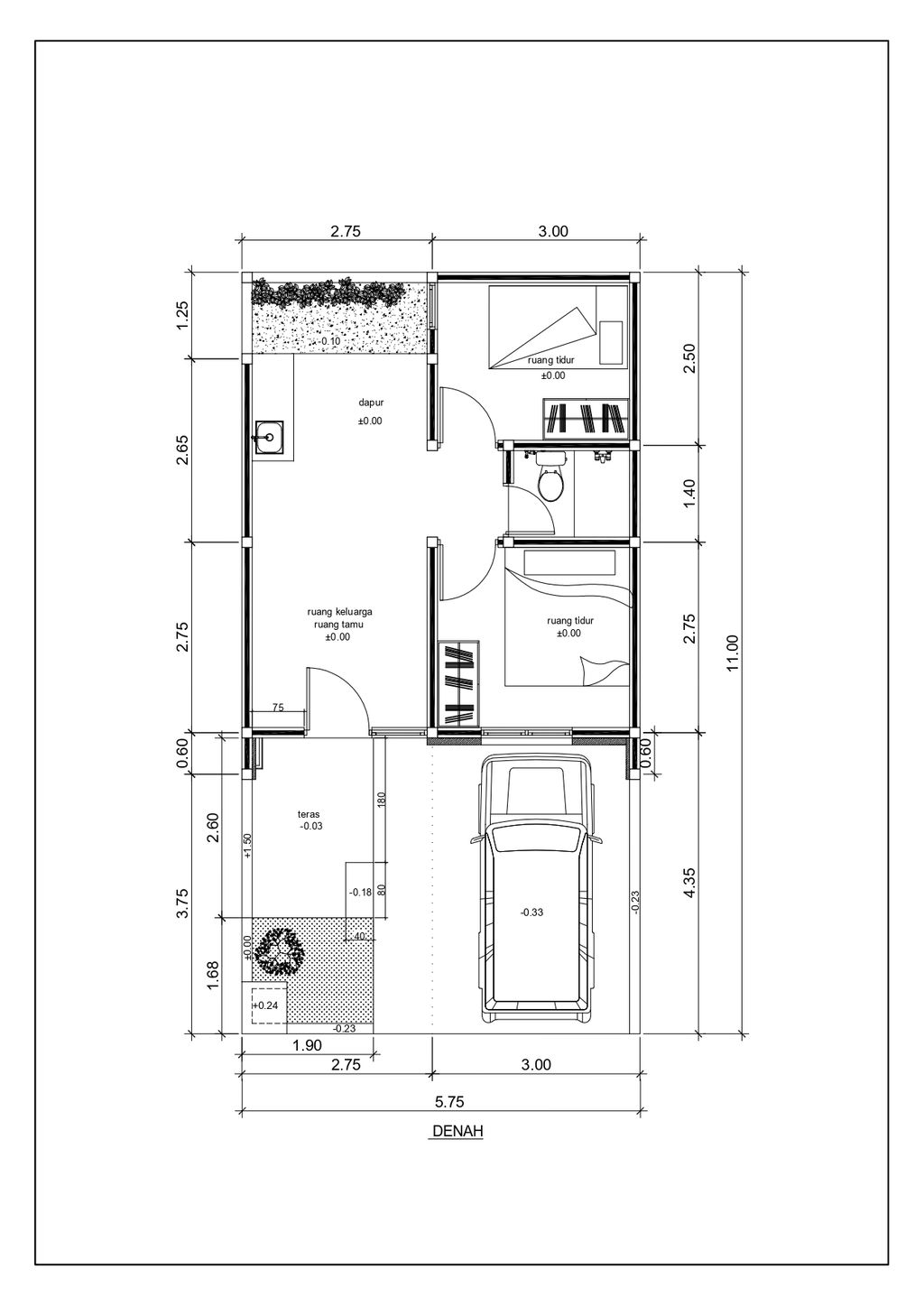 foto denah rumah tipe FIORELLA 37/63 SL VII NO.7 CARPORT KANAN perumahan THE LINNEA - URBAN CAPITAL