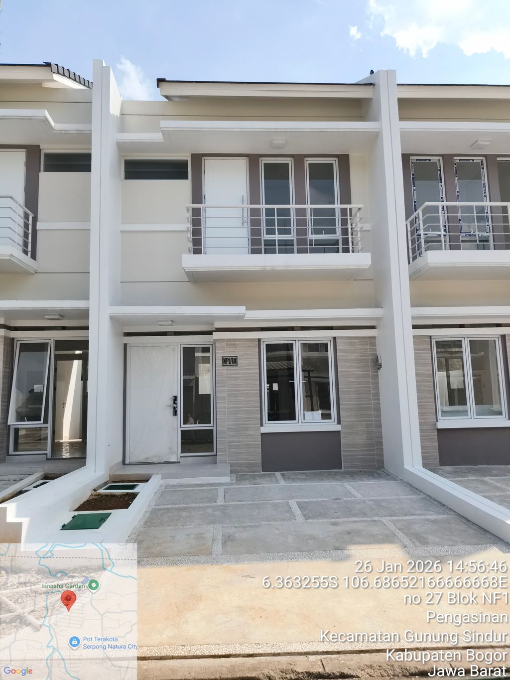 foto tampak rumah tipe NF1-0068 perumahan SERPONG NATURA CITY