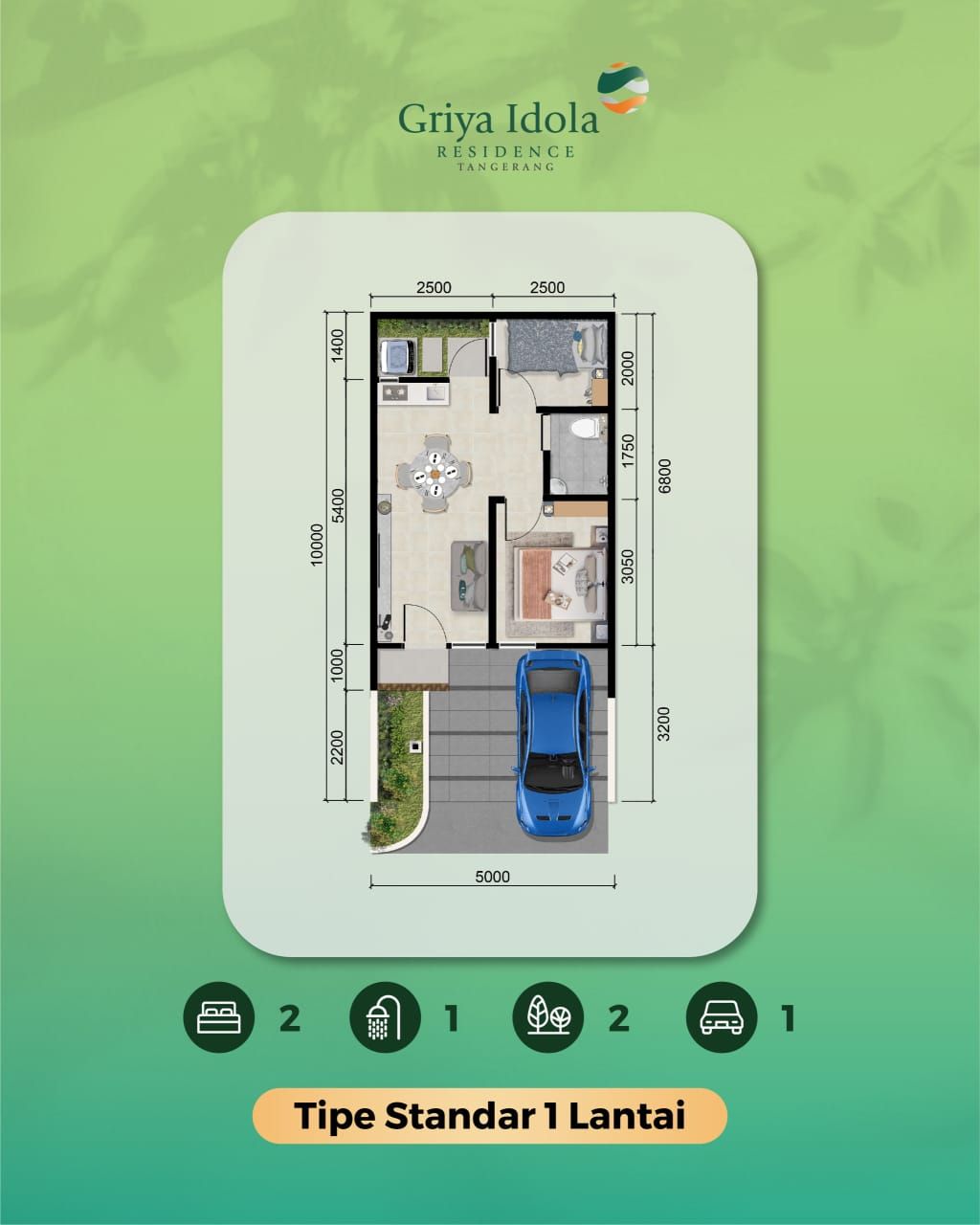 foto denah rumah tipe ACACIA perumahan GRIYA IDOLA RESIDENCE TANGERANG