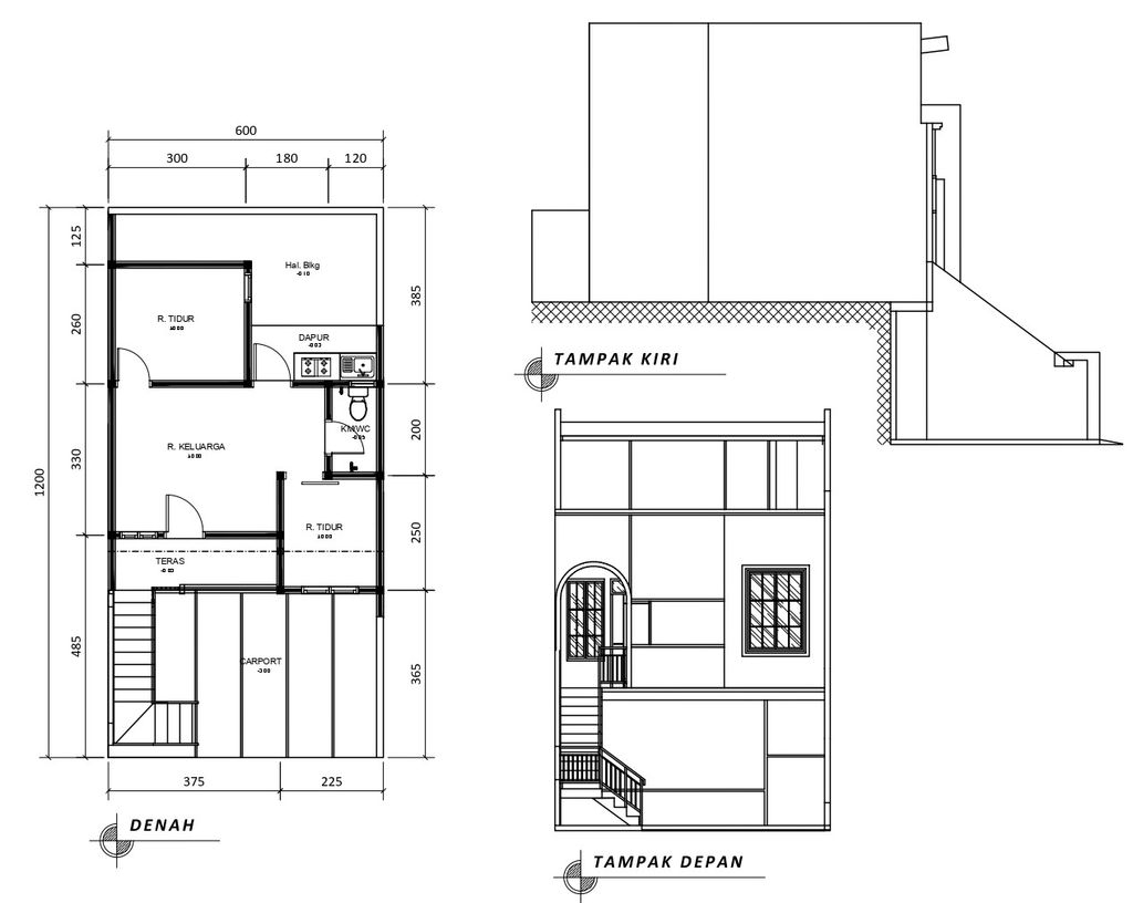 foto denah rumah tipe 46 Compact (3 kamar) (384) perumahan G-Land Katapang Residence 2