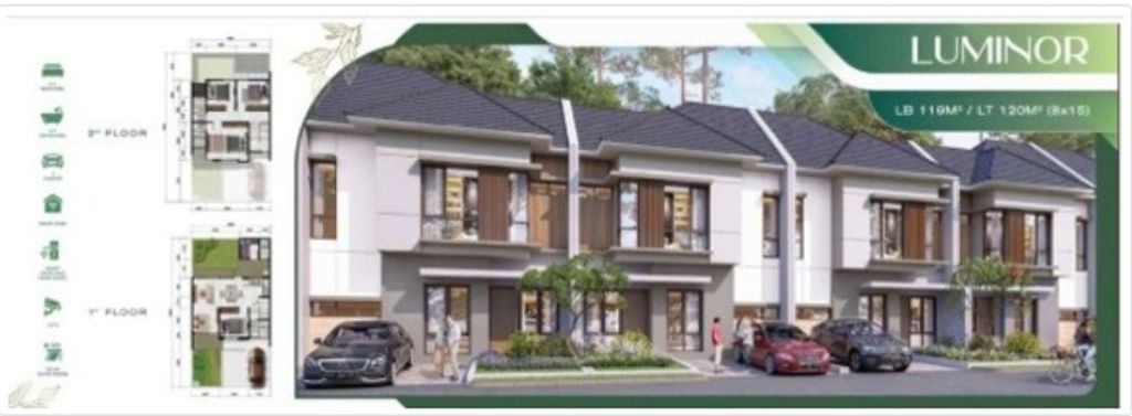 foto denah rumah tipe LUMINOR SUDUT - SUDUT perumahan CITRA RAYA - CLUSTER LE SENTIER & L' ORIENT