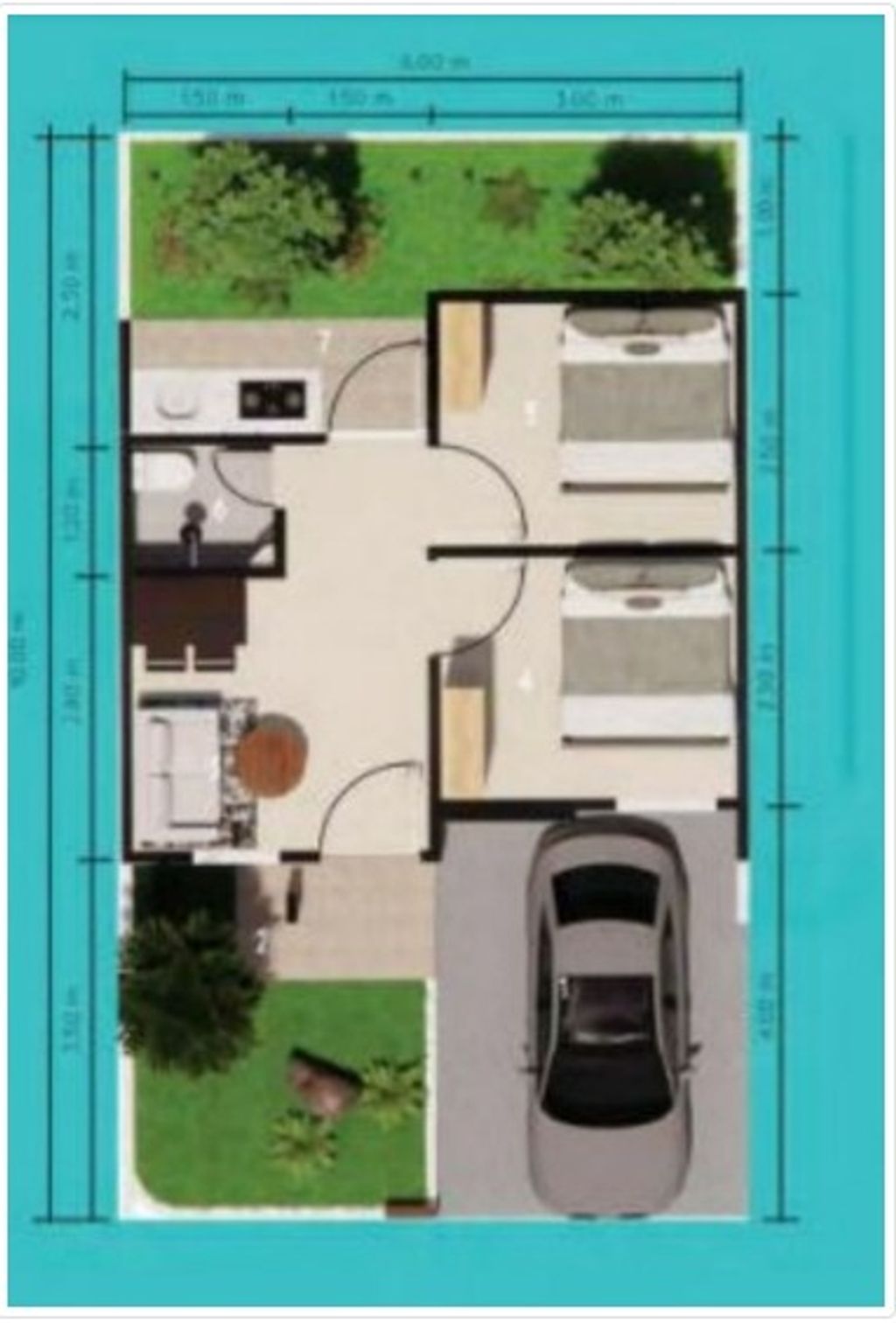 foto denah rumah tipe 27/60 perumahan DARU CAPITAL