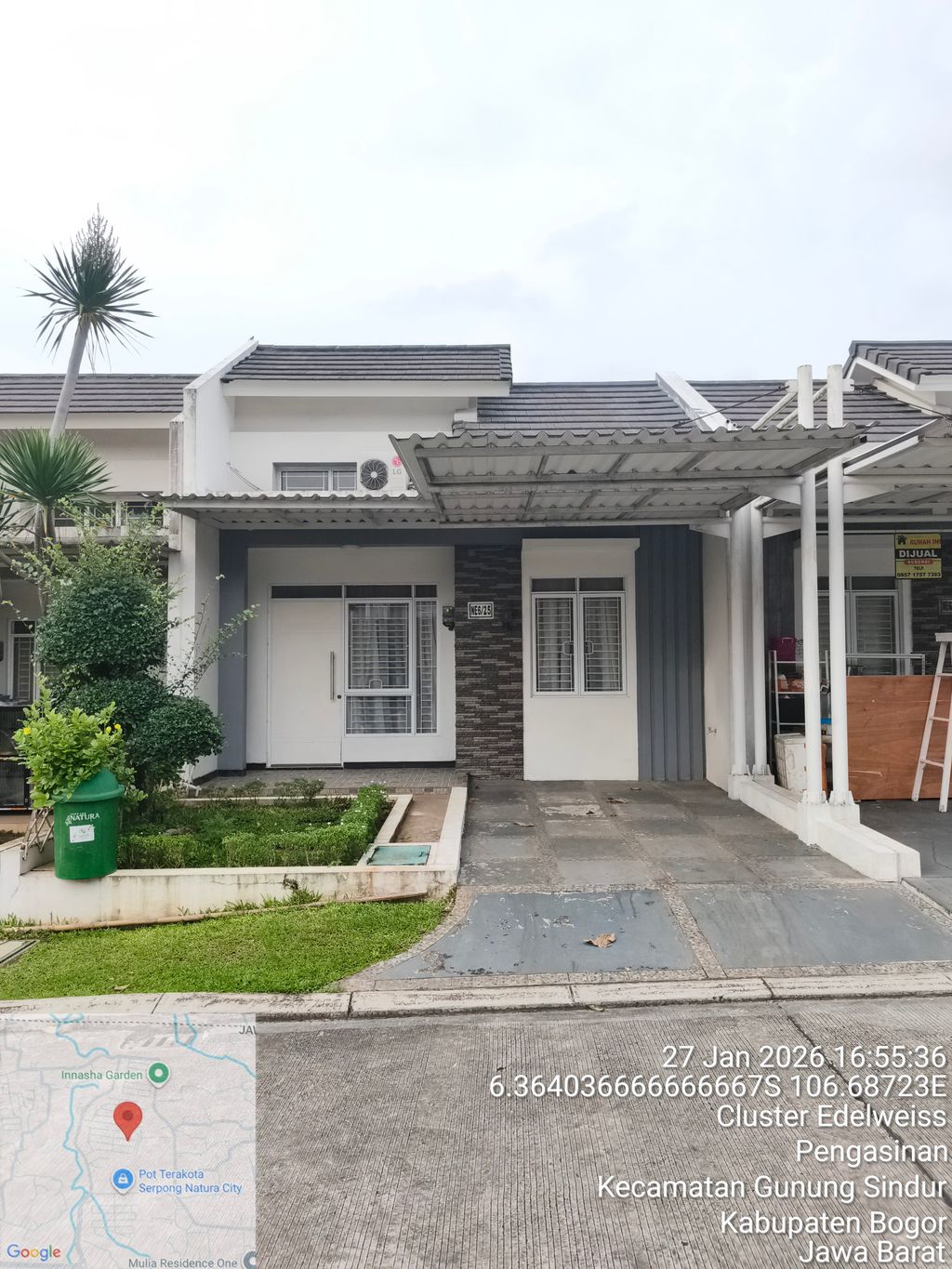 foto tampak rumah tipe NE6-0025 perumahan SERPONG NATURA CITY