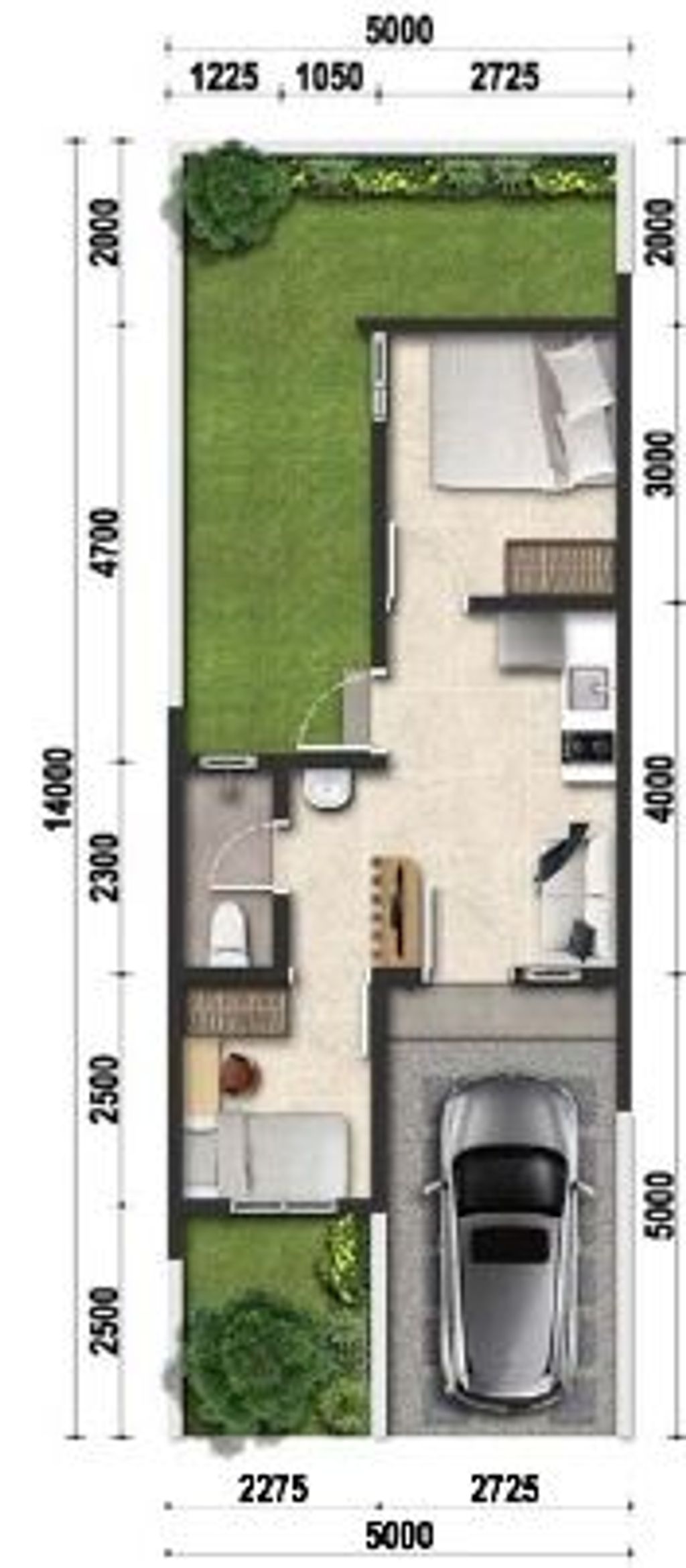 foto tampak rumah tipe KHAYA - 5x14 STD perumahan PERUMAHAN PODOMORO RIVER VIEW