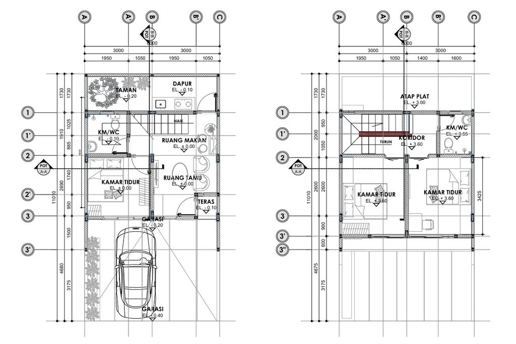 foto denah rumah tipe 60/66 perumahan SAKURA VILLAGE 2
