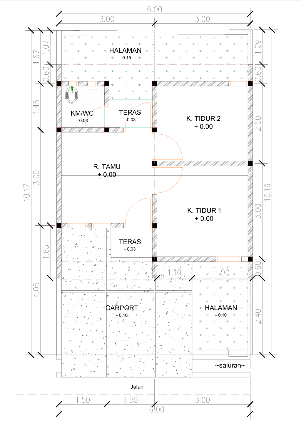 foto denah rumah tipe C06-8 (2026) perumahan Kepuren Residence (Kepuren)