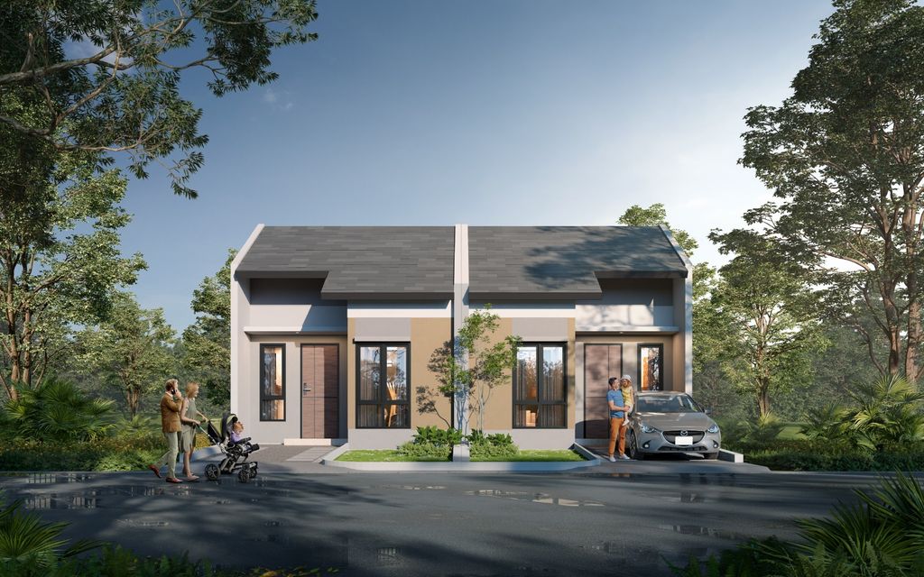 foto tampak rumah tipe AVANYA perumahan Podomoro Park Bandung (PATRAGRIYA)