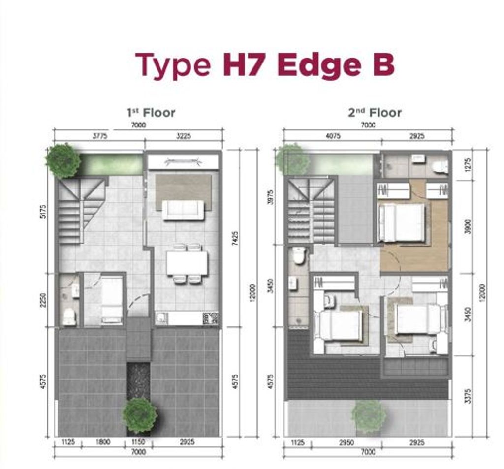 foto denah rumah tipe H7 EDGE B perumahan ASERA NISHI