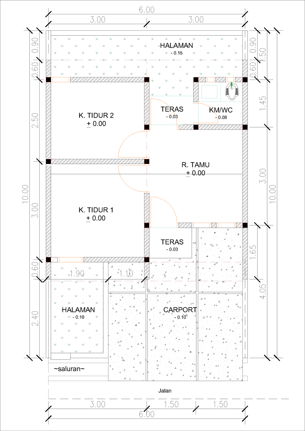 foto denah rumah tipe C12-5 (2026) perumahan Kepuren Residence (Kepuren)