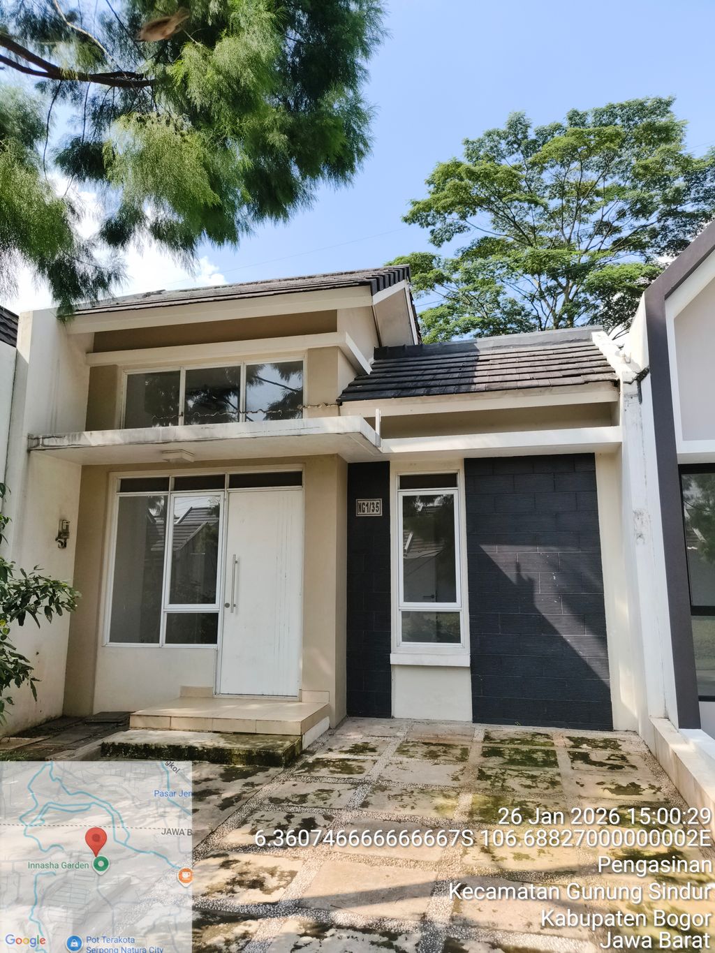 foto tampak rumah tipe NG1-0035 perumahan SERPONG NATURA CITY