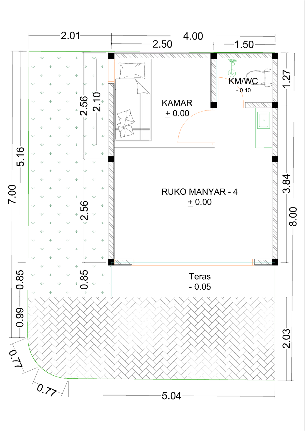 foto denah rumah tipe RM-4 (2026) perumahan Kepuren Residence (Kepuren)